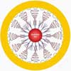 A quantum dot (red) encapsulated in a gold shell.