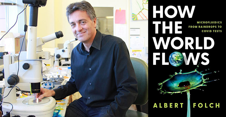 Albert Folch and the cover of his new book, How the World Flows