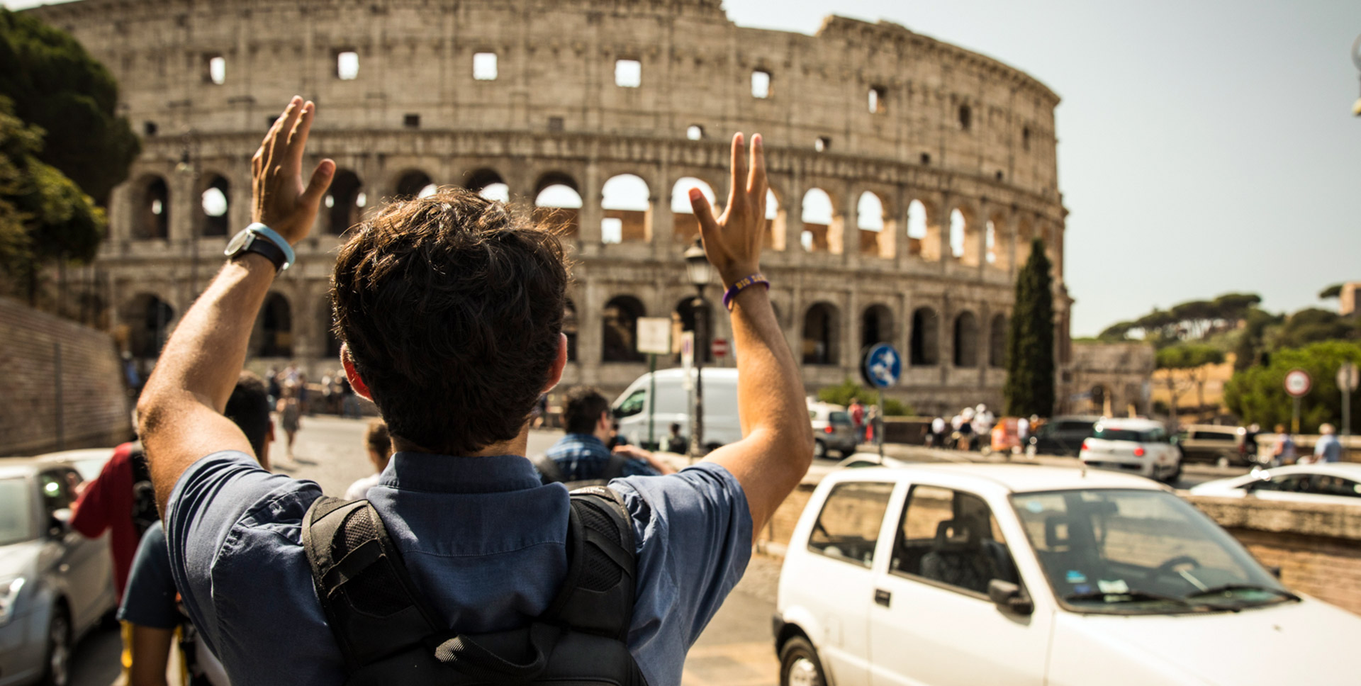 Student studying abroad in Rome