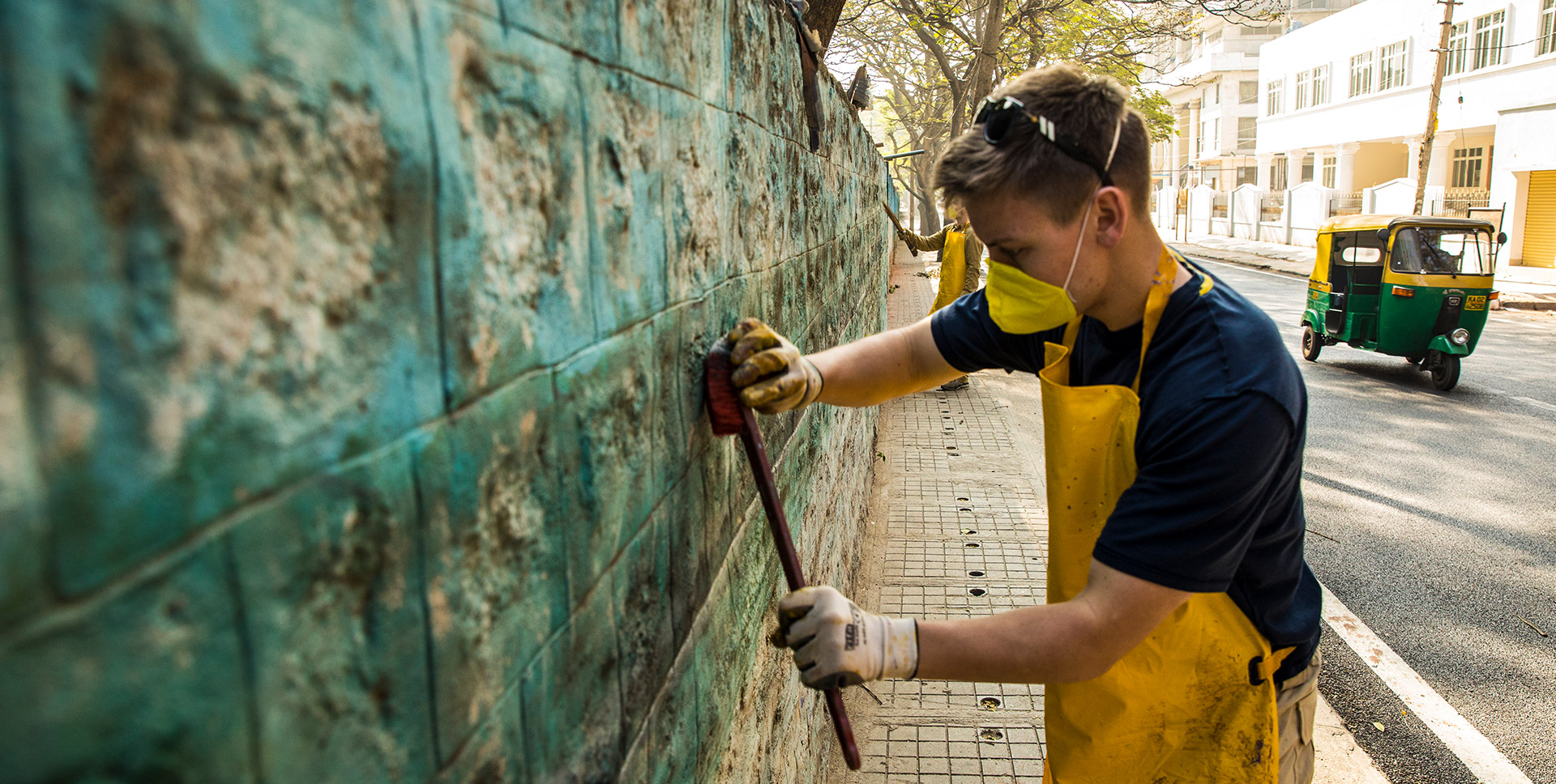 Student studying abroad in India