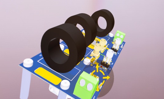 Graphic depiction of a circuit with coils