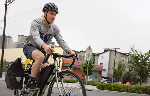 Man riding a bike