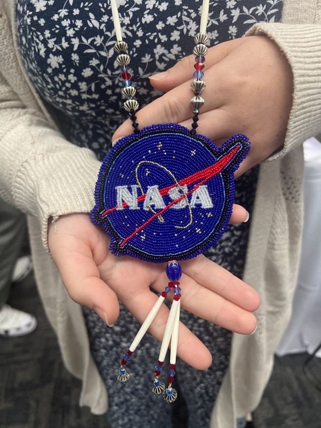 Handmade pendant crafted using Indigenous beading techniques